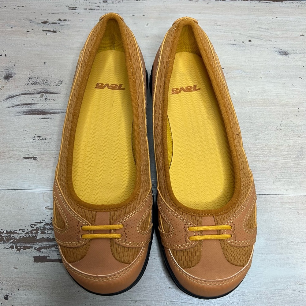 Teva Alana Sporty Slip On Flats Women's 5 Pumpkin Carmel Orange Ballet Shoe